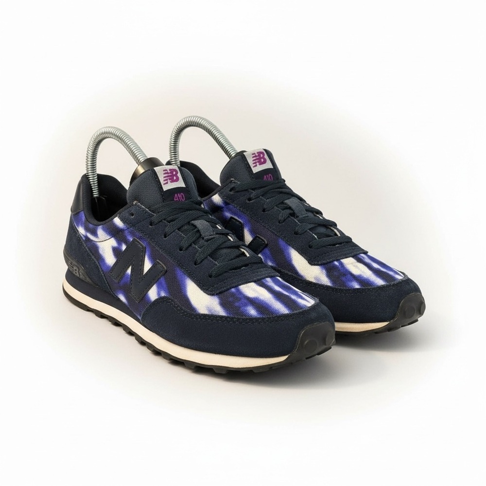 New Balance 410 Tie Dye Navy Blue Suede Sneakers WL410TBL Womens 8